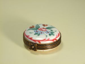 アンティークリモージュボックス（花柄、1920-1940s）