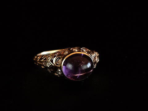 紫色の宝石リング シルバー指輪 紫水晶 アメジスト 誕生石 運気 アップ 