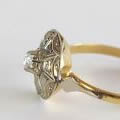 アンティークダイヤモンド指輪（花と星、フランス、18ctゴールド）