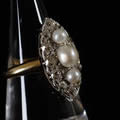 天然真珠アンティーク指輪（オールドマインカットダイヤモンド、20世紀初頭）
