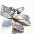 アールヌーボー三つ葉クローバーのブローチ（ローズカットダイヤモンド、天然真珠）