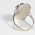アンティークブルーグラス指輪（ブリストルグラス、マルカジット、銀製）