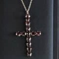 アンティークガーネット十字架ペンダント（クロス、ヴェルメイユ、南仏）