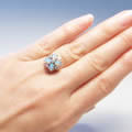 オパールとダイヤモンドのアンティーク指輪（ジオメトリック、お花、1920年頃）