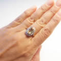 アンティークイエロートパーズ指輪（ダイヤモンド、1920年頃、大粒）