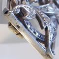 アンティークダイヤモンドブローチ（フィヤージュ、葉と枝のモチーフ、銀製）