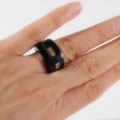 黒檀（こくたん）アールデコ　木製の指輪
