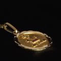Augis社ラブメダル（幾何学模様）　ルビーとダイヤモンド